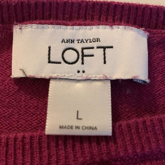 ANN Taylor loft large long sleeve tunic length sweater purple color - Picture 11 of 13